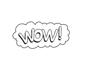 Wow sign with white colour ,white Vector paper illustration 2