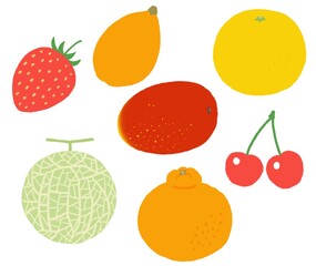 シンプルな春の果物のイラスト