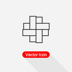 Parquet Floor Icon,Parquet Icon, Japanese Cross Icon Vector Illustration Eps10