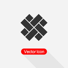 Parquet Floor Icon,Parquet Icon, Japanese Cross Icon Vector Illustration Eps10