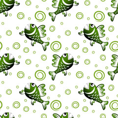 predatory evil piranha fish. Fabulous underwater world. Styling, cartoon style. Design element