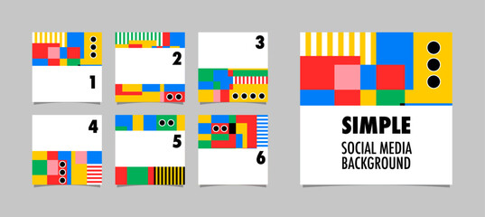 Trendy abstract square art templates. Suitable for social media posts, mobile apps, banners design and internet ads. Minimalism vector backgrounds.