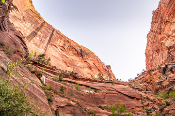 Hiking Zion National Park's Angel's Landing at Sunrise in Utah