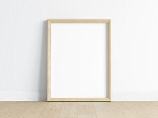 Wooden frame mockup, poster mockup, print mockup, 3d render
