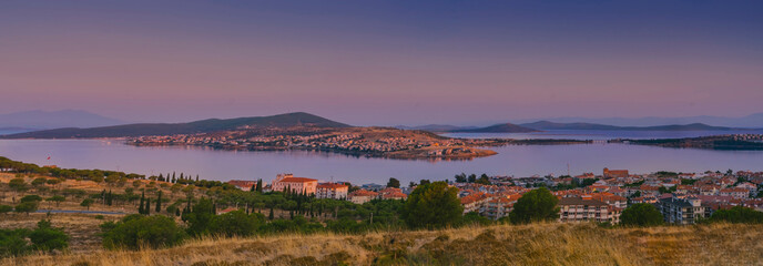 sunset over the lake