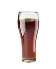 Glass with beverage isolated on white background. 3D illustration.