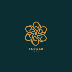 Star Flower Logo design Infinity loop vector template. Luxury Jewelry Fashion Logotype concept icon.