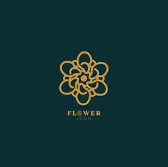 Star Flower Logo design Infinity loop vector template. Luxury Jewelry Fashion Logotype concept icon.
