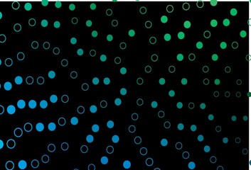 Dark Blue, Green vector pattern with spheres.