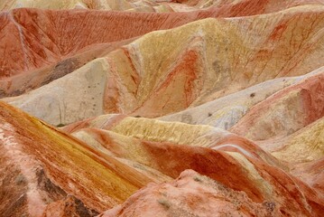 中国・甘粛省 張掖丹霞地貌　七彩山
