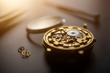 Watchmaker's workshop. Mechanical watch repair. Fix jewelry