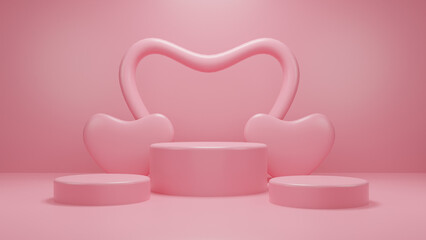 Love podium with pink theme