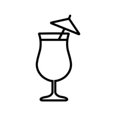 Cocktail line icon, vector outline logo isolated on white background