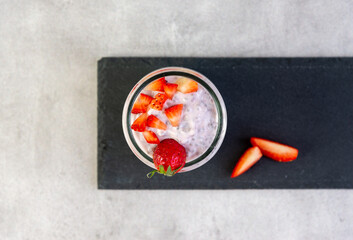 Chia pudding with strawberry