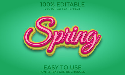 spring editable 3d text effect template