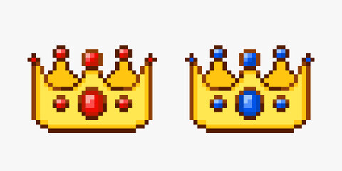 Crown collection in pixel art style