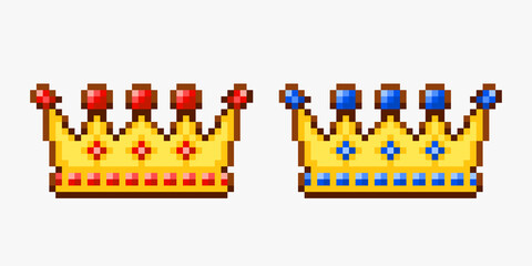 Crown collection in pixel art style