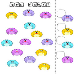 Counting Game for Preschool Children.  Count how many monsters
