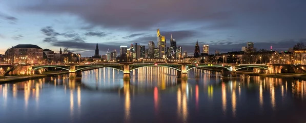 Foto op Plexiglas Panoramic view at twilight of Frankfurt am Main in Germany. © Lajos_Szücs