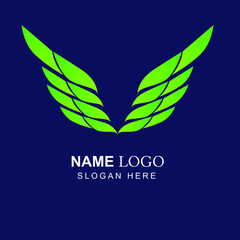 green light logo gradient with shape wings
