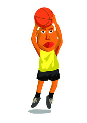 バスケットボール　シュート　ゴール　 スポーツイラスト