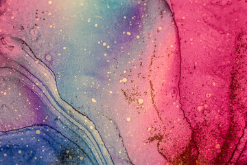 Abstract bright color fluid background, hand drawn alcohol painting, liquid ink technique texture for backdrop design