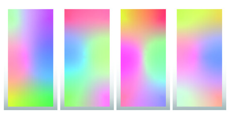 Abstract gradient Exotic set of mobile phone screen wallpaper. vector background. eps 10