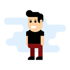 Stylish cartoon man vector icon. Character for games, cartoons, projects. Fashion guy in cartoon style. Vector illustration.