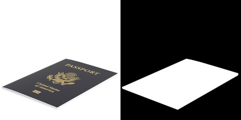3D rendering illustration of a passport