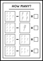 How many christmas lollipop, game for children. Vector illustration, printable worksheet