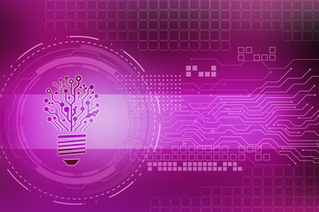 2d illustration bulb future technology, innovation background, creative idea concept 
