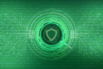 Obraz premium 2d illustration Protection concept: pixelated Shield icon on digital background, Security background 