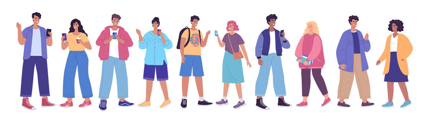 Obraz premium Cute young people vector characters design