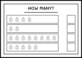 How many christmas lantern, game for children. Vector illustration, printable worksheet