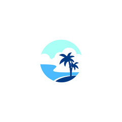 Fototapeta na wymiar Beach concept logo vector template