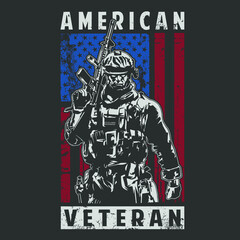 american veteran army illustration vector