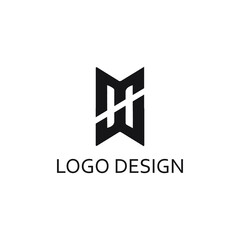 letter mm, double mm logo design template