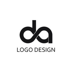 modern letter da logo design template - obrazy, fototapety, plakaty