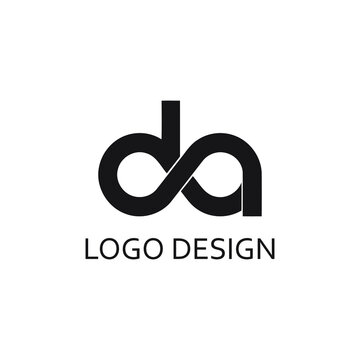 modern letter da logo design template