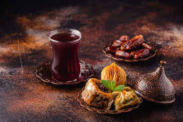 Traditional turkish, arabic sweets baklava