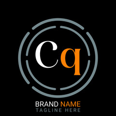 Obraz premium CQ, Letter Logo. black background, Letter CQ Logo Template Vector Design. 