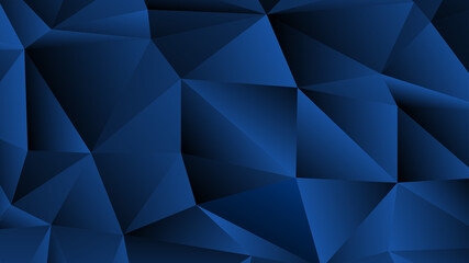 Obraz na płótnie Canvas dark blue background with low poly shape and shadow. Abstract blue banner 