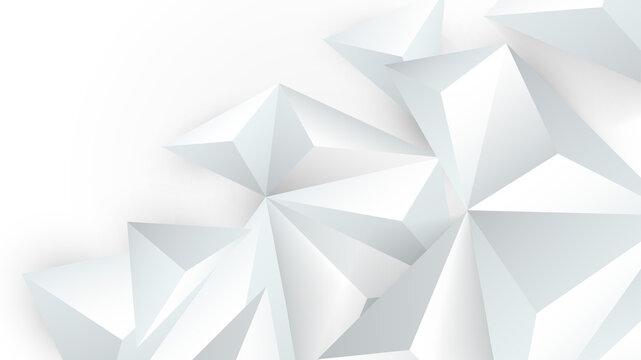 white low poly banner background, abstract geometric rumpled triangular style. vector illustration graphic design background template.
