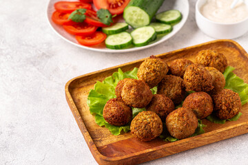 Vegetarian food - falafel balls from spiced chickpeas