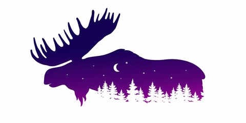 Silhouette of a moose