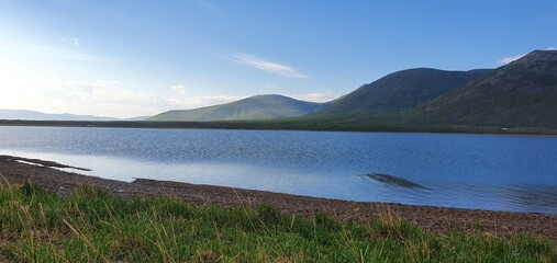 lake and mountains