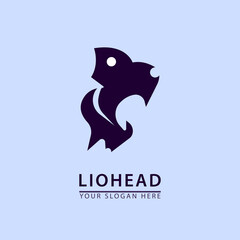Obraz premium Angry Lion Head Logo Icon Design
