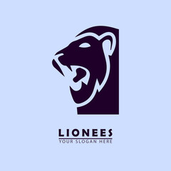 angry lion head logo icon