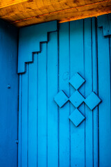 blue wooden door