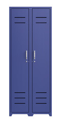 Blue metal lockers isolated on white background
